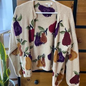 Vintage talbot’s sweater with fruit design